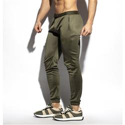 ES Collection Zip Pockets Plain Pants kaki