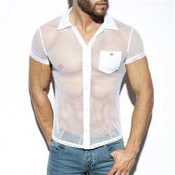 ES Collection Mesh short Sleeves Shirt white