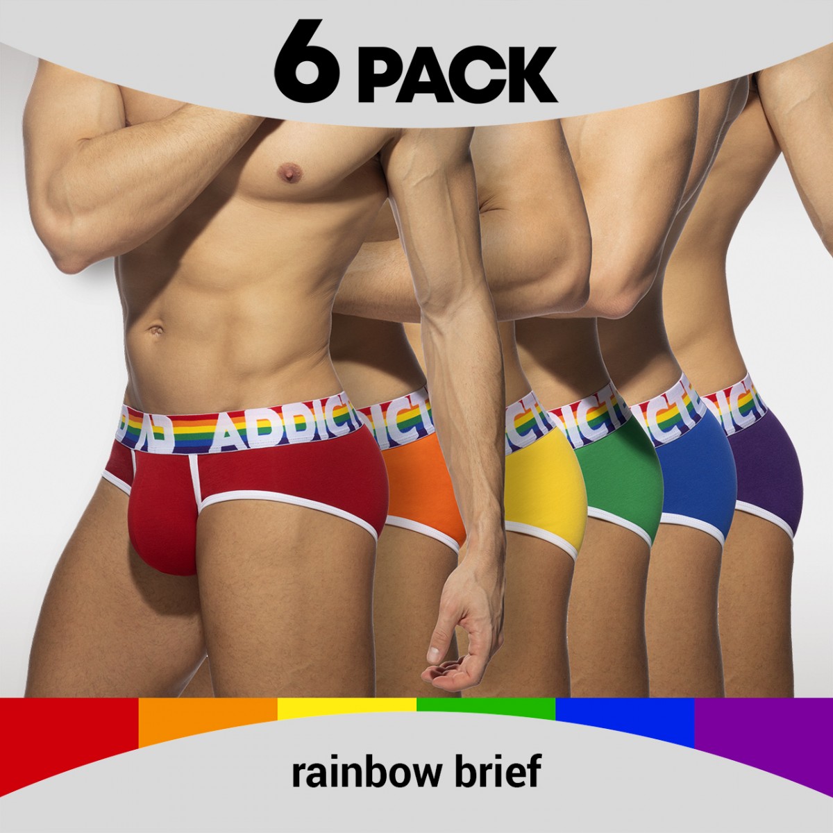 Addicted 6 Pack Rainbow Brief