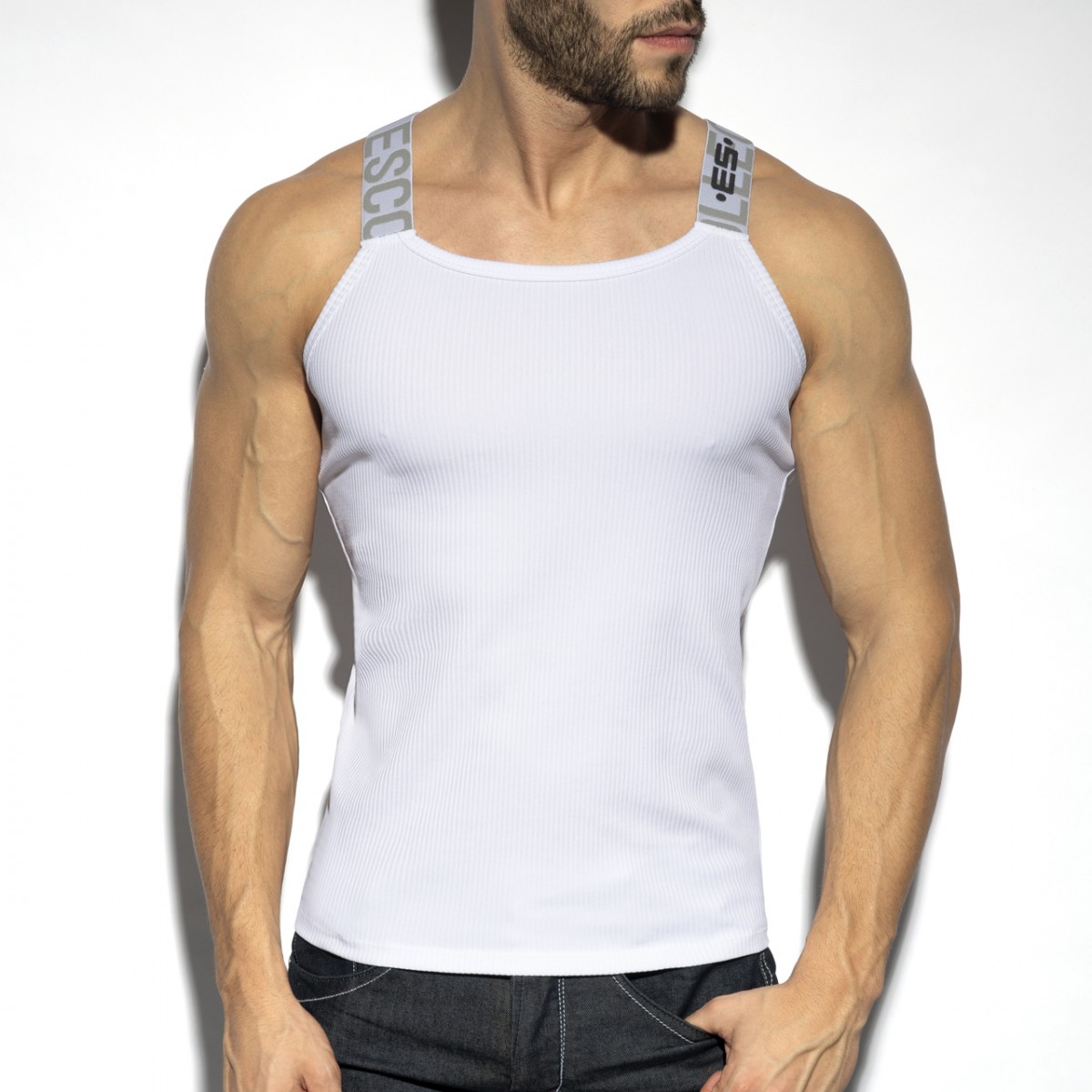 ES Collection Recycled Rib Tank Top white