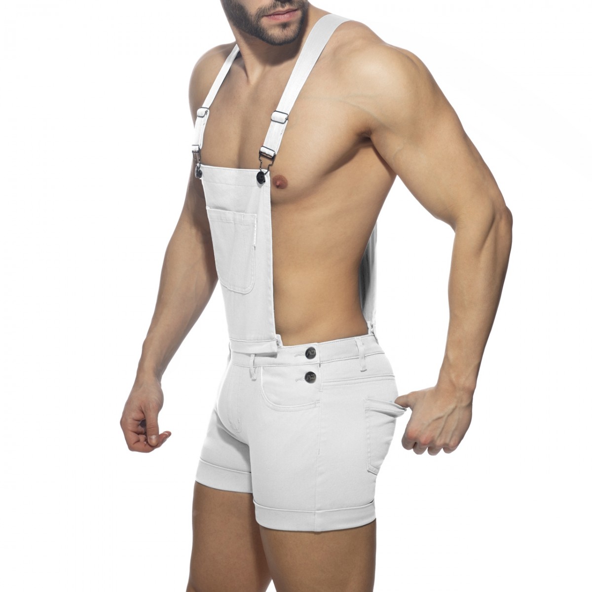 Addicted Removable Overalls Zipped white