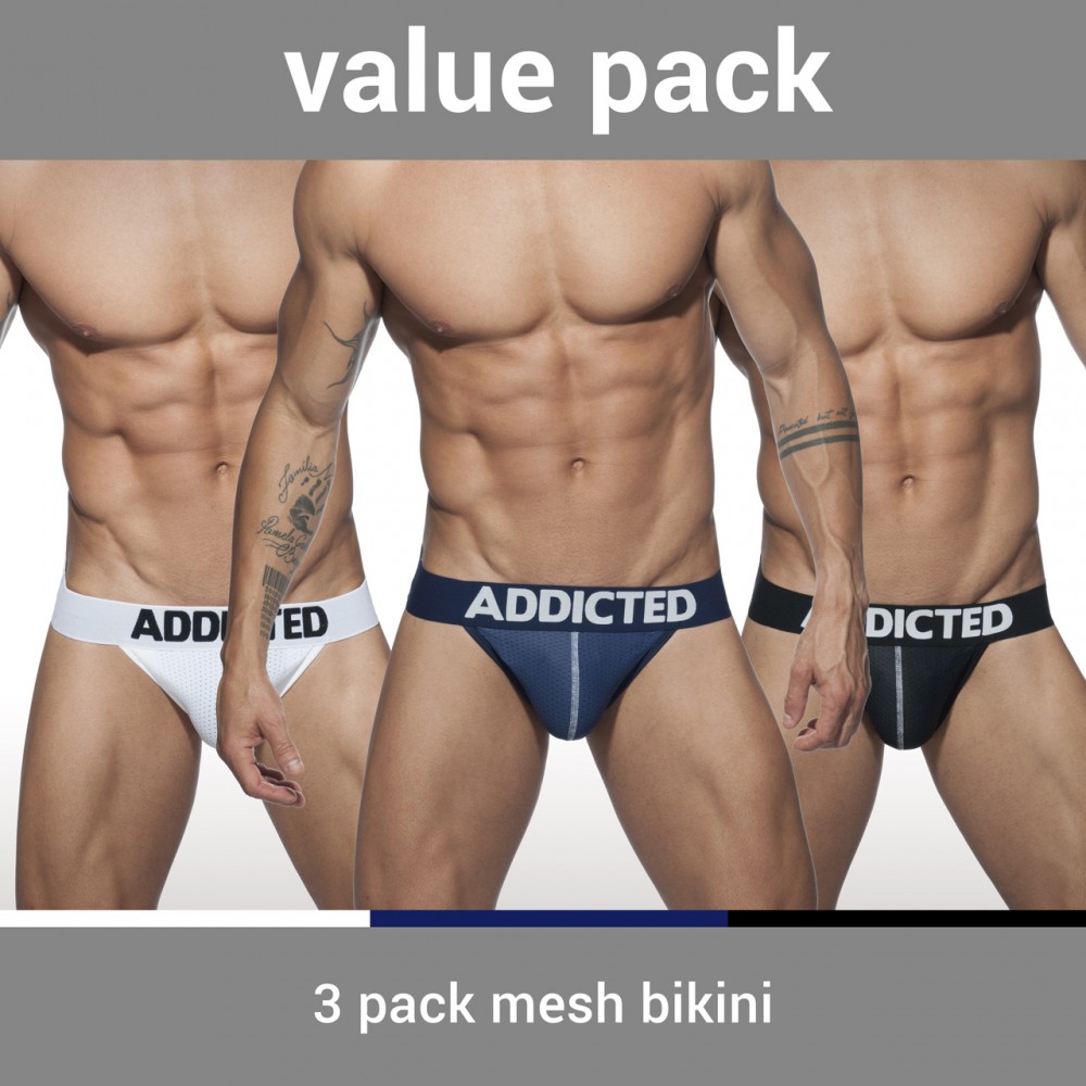 Addicted 3 Pack Mesh Bikini Push Up
