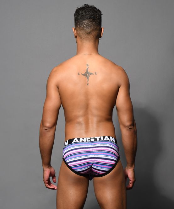 Andrew Christian Vivid Mesh Stripe Brief w/Almost Naked