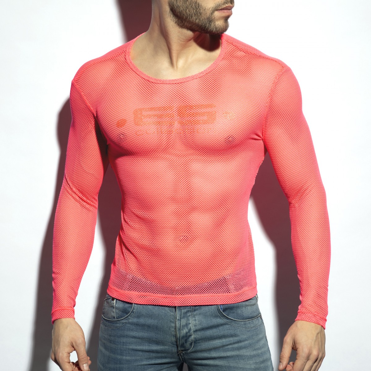 ES Collection Mesh Long Sleeves T-Shirt neon pink